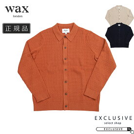 【Winter SALE40】wax london ワックスロンドン トリスタン サンドケーブルステッチニットシャツ メンズ KNT-TRS-BLU-RUS