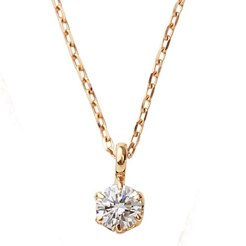 【楽天市場】ダイヤモンドネックレス K18ピンクゴールド 1粒 0.2ｃｔペンダント 送料無料: ジェミーサクラ