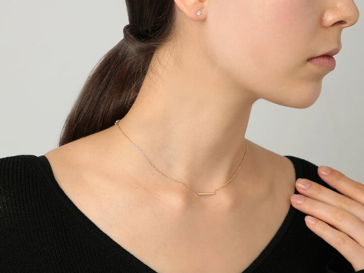 楽天市場】K18 ”Horizontal necklace” YG ネックレス ホリゾンタル 