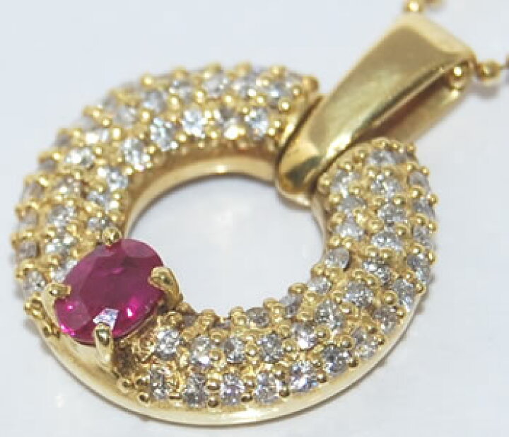 楽天市場】ルビー-0.30ct&ダイヤモンド 円形 パヴェデザイン K18 