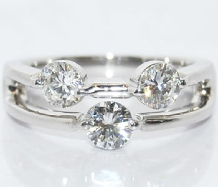 楽天市場】ダイヤモンド-1.003ct トリロジーデザイン pt リング 指輪 