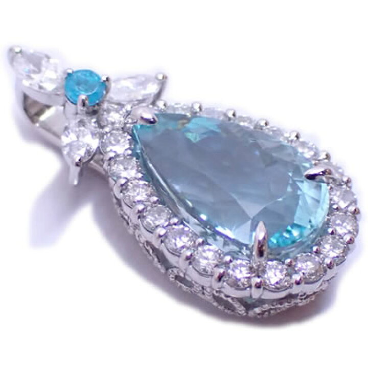 楽天市場】大粒 ペアシェイプ パライバトルマリン-3.400ct&ラウンド 