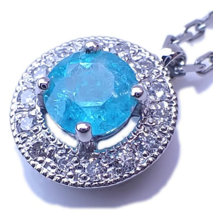 楽天市場】パライバトルマリン-0.388ct ダイヤモンド 取り巻き 