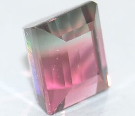 バイカラートルマリン パーティーカラードトルマリン スクエアカット エメラルドカット ルース 2.77ct 【店頭受取対応商品】