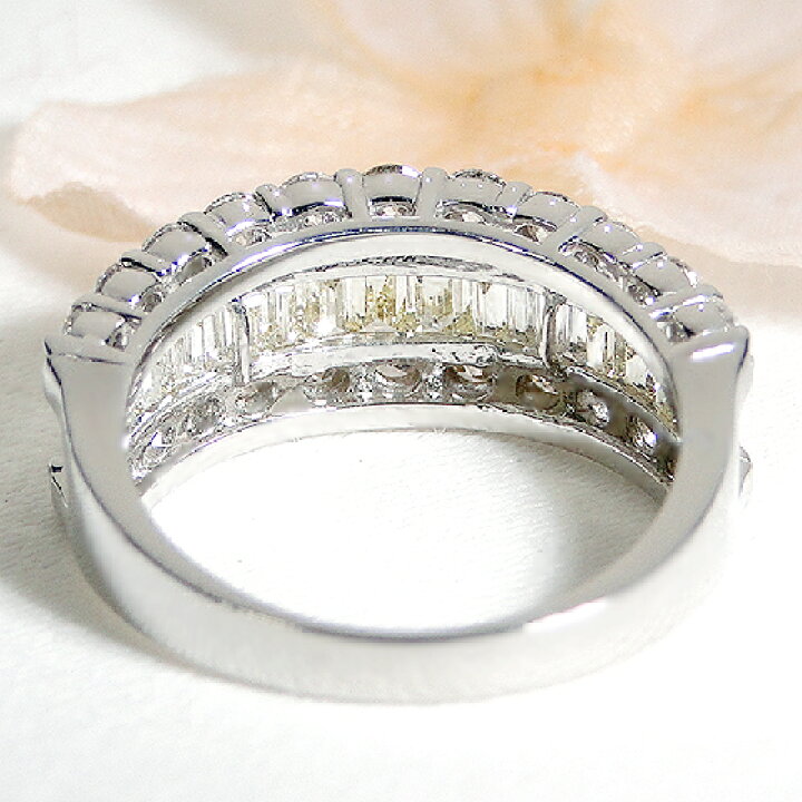 楽天市場】【数量限定】Pt950【2.0ct】無色透明 バゲットカット 