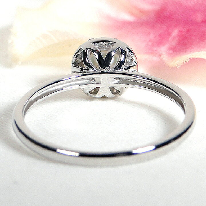 楽天市場】Pt900【0.08ct 】アコヤパール ダイヤモンド リング 【送料 