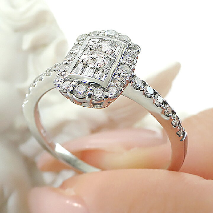 楽天市場】Pt950【0.5ct】バケット＆ラウンドカット ダイヤモンド 