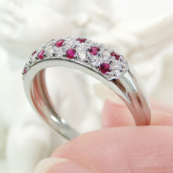楽天市場】Pt900【0.26ct】H＆C ダイヤモンド & ルビー パヴェ 