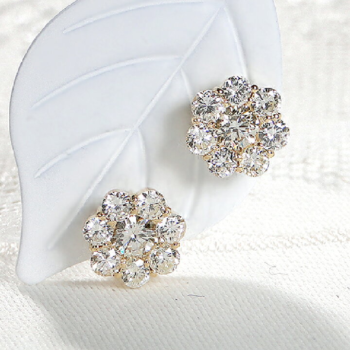 楽天市場】【限定各1ペア】Pt900 K18YG【1.0ct】ダイヤモンド フラワー 