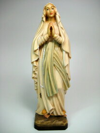 《レーピ》欧州教会使用創業100年木彫りブランド木彫り　聖母マリア像「 ルルド 」フルカラー C（手彩色）高さ12cm　保証書付【イタリア】