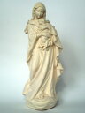 《レーピ》欧州教会使用創業100年木彫りブランド木彫り　聖母マリア像「 ルネサンス 」聖母子像 白木仕上げ　高さ 20c…