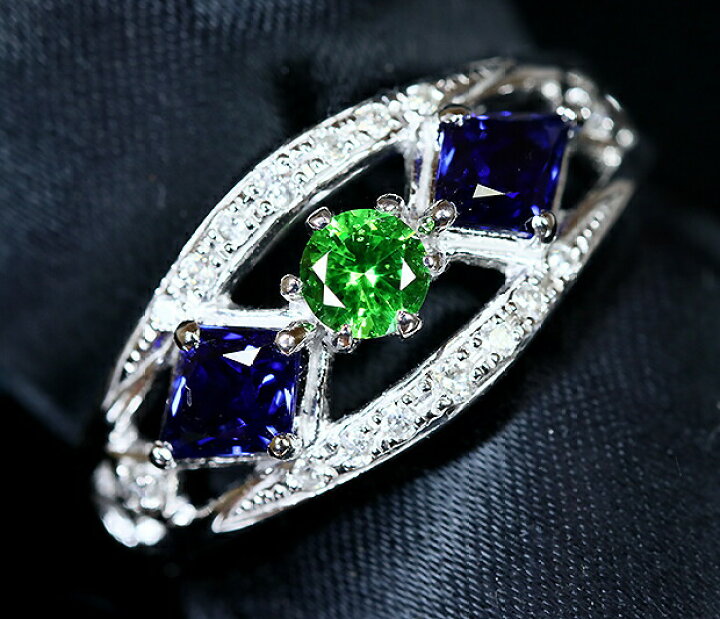 楽天市場】鮮やかネオングリーン！極上ブルーサファイア2石0.80ct 