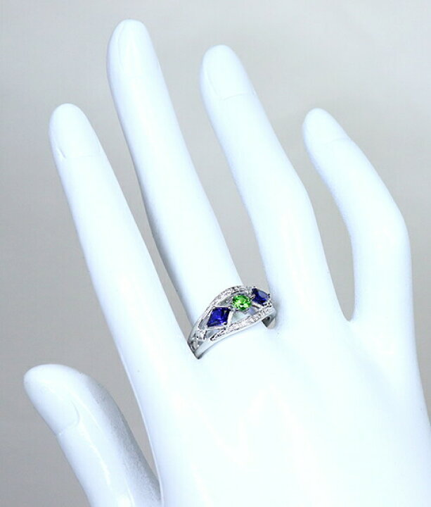 楽天市場】鮮やかネオングリーン！極上ブルーサファイア2石0.80ct 