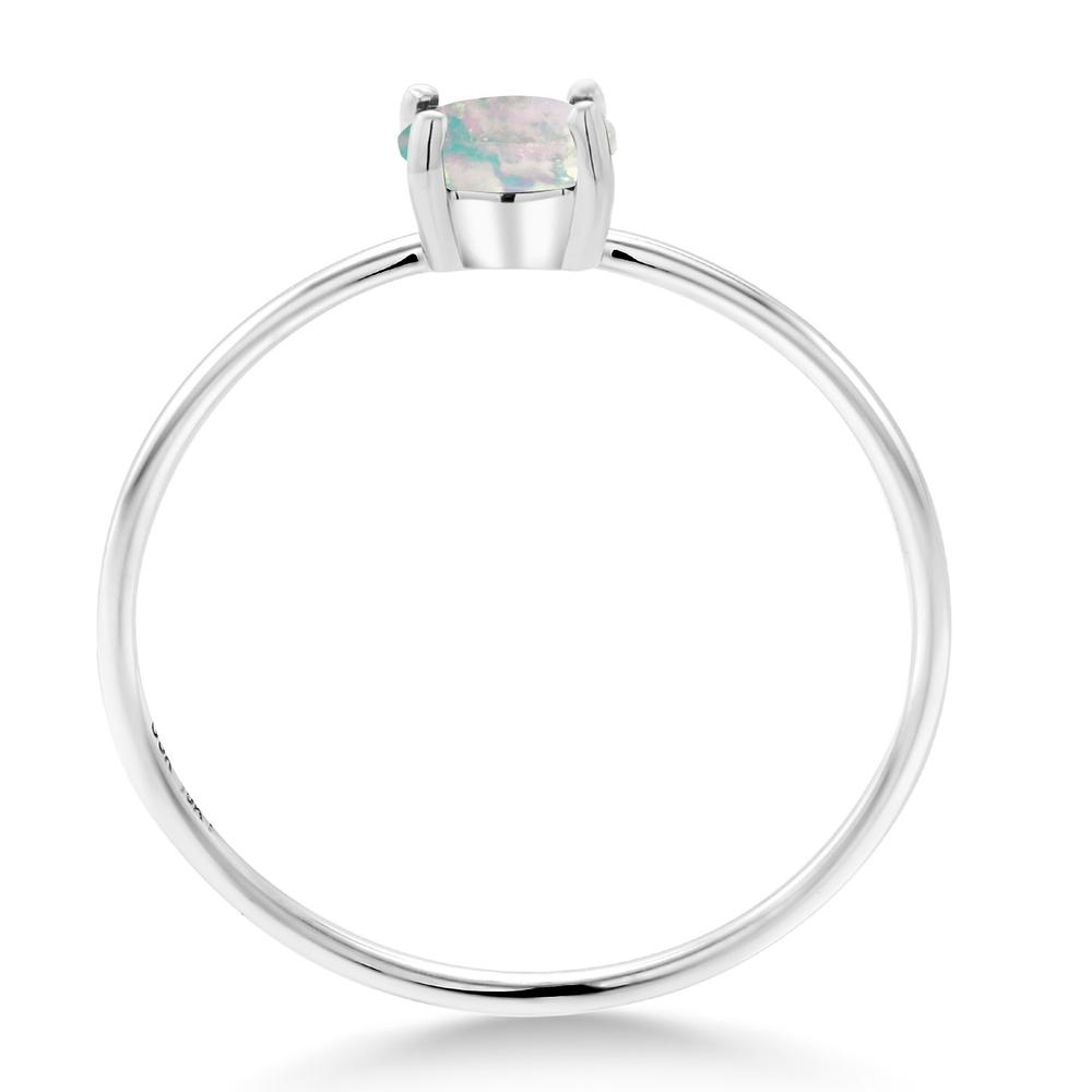 正規激安 0.25カラット シミュレイテッド ホワイトオパール 指輪 