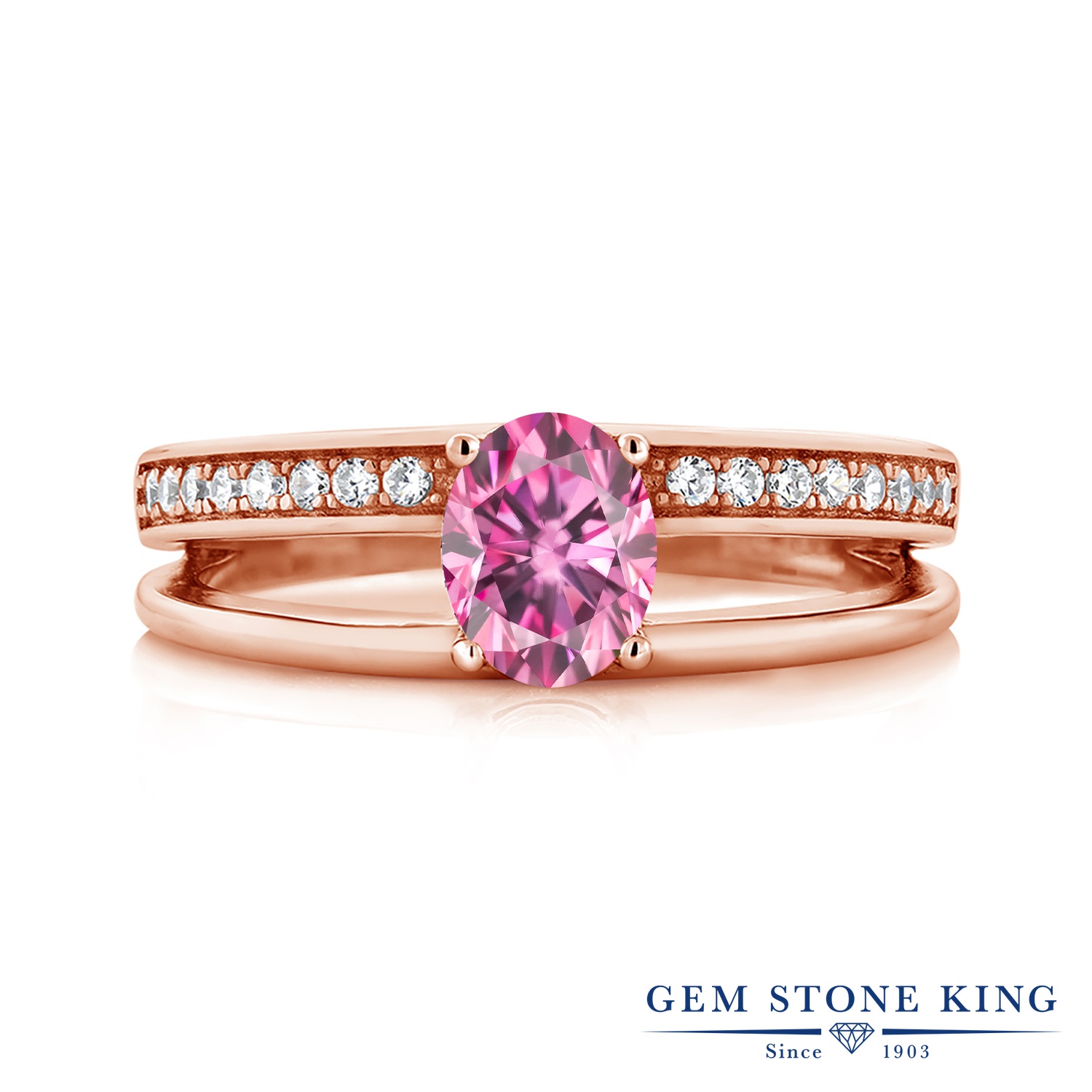 ジェムストーンキング ピンク モアサナイト リング レディース 指輪 プレゼント 女性 ブランド