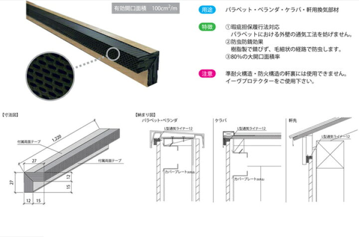楽天市場】日本住環境 L型通気ライナー12 : 現場リズム 