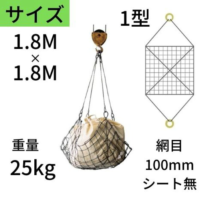 楽天市場】ワイヤモッコ ワイヤーモッコ 1型 丸リングタイプ シート無 