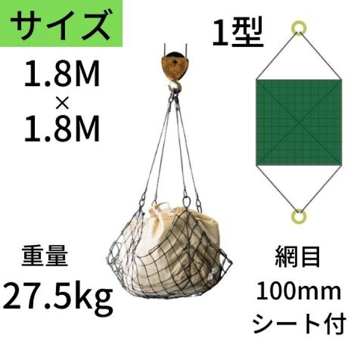 楽天市場】ワイヤモッコ ワイヤーモッコ 1型 丸リングタイプ シート付 