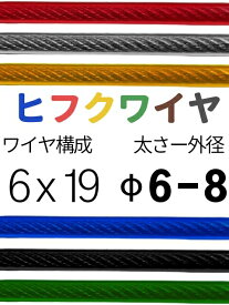 ビニール被覆ワイヤ_6×19(6-8) 1〜100M