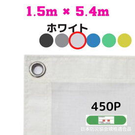 防炎メッシュシート 2類 1.5m×5.4m 10枚入り ホワイト 防炎シート メッシュシート 防火シート 難燃シート 透明シート 建築用 足場用 軽量 厚手 業務用 丈夫 防塵 耐候性 屋外用 規格品 工事現場 倉庫 車庫 養生 送料無料