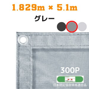 防炎メッシュシート 2類 1.829m×5.1m 10枚入り グレー 防炎シート メッシュシート