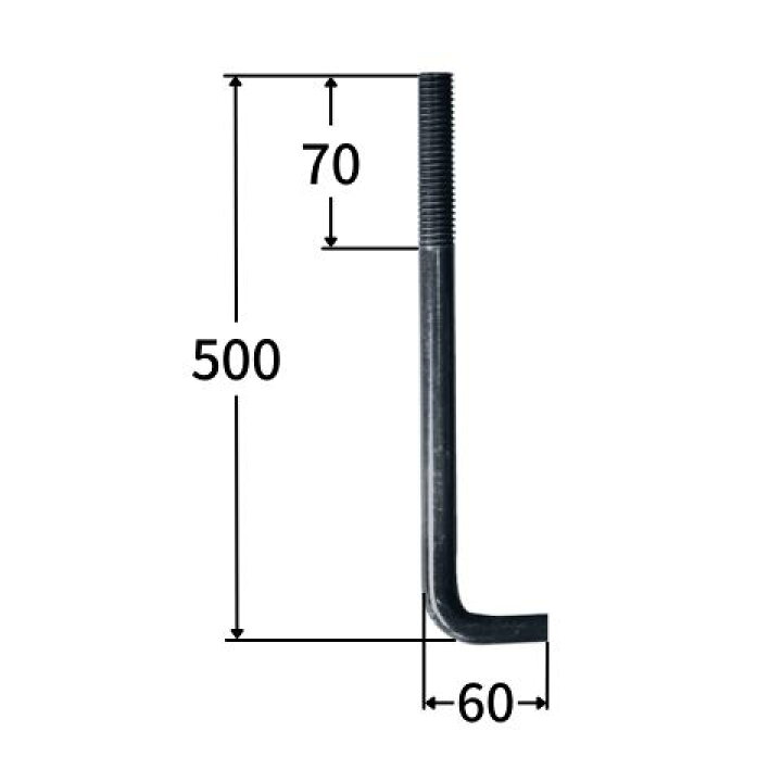 楽天市場 L型アンカーボルト M 500 生地 コンドーテック楽天市場店