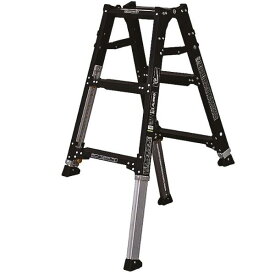 アルインコ 伸縮脚付 はしご兼用脚立 PRW90BK 3尺 両面ワイドステップ60mm ブラック