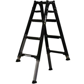 アルインコ 伸縮脚付 はしご兼用脚立 PRW120BK 4尺 両面ワイドステップ60mm ブラック