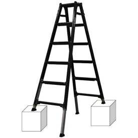 アルインコ 伸縮脚付 はしご兼用脚立 PRW180BK 6尺 両面ワイドステップ60mm ブラック