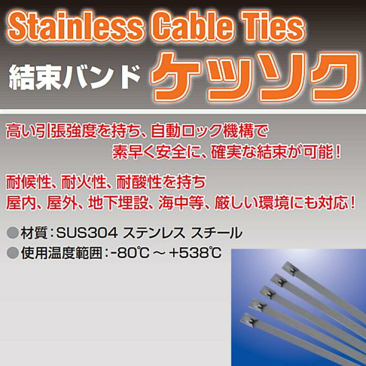 楽天市場】アックスブレーン ステンレス結束バンド ケッソク君 10本 