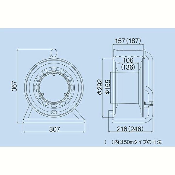 楽天市場】ハタヤ サンタイガーレインボーリール BX-301K 30m 漏電遮断 