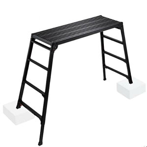 長谷川工業 DRSWB脚部伸縮足場台 DRSWB-1200 最大100kg 幅広タイプ 折りたたみ式 足場伸縮式