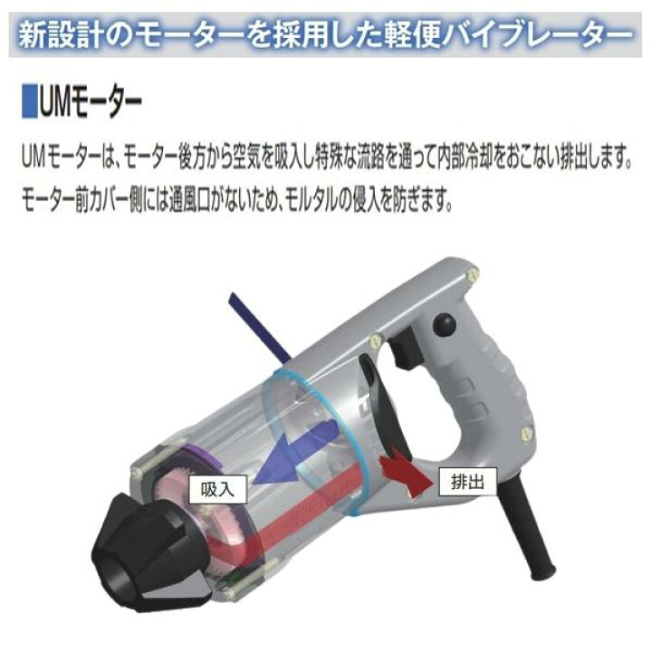 楽天市場】三笠産業 UM軽便バイブレーター UM-F23 1.0m コンクリート 