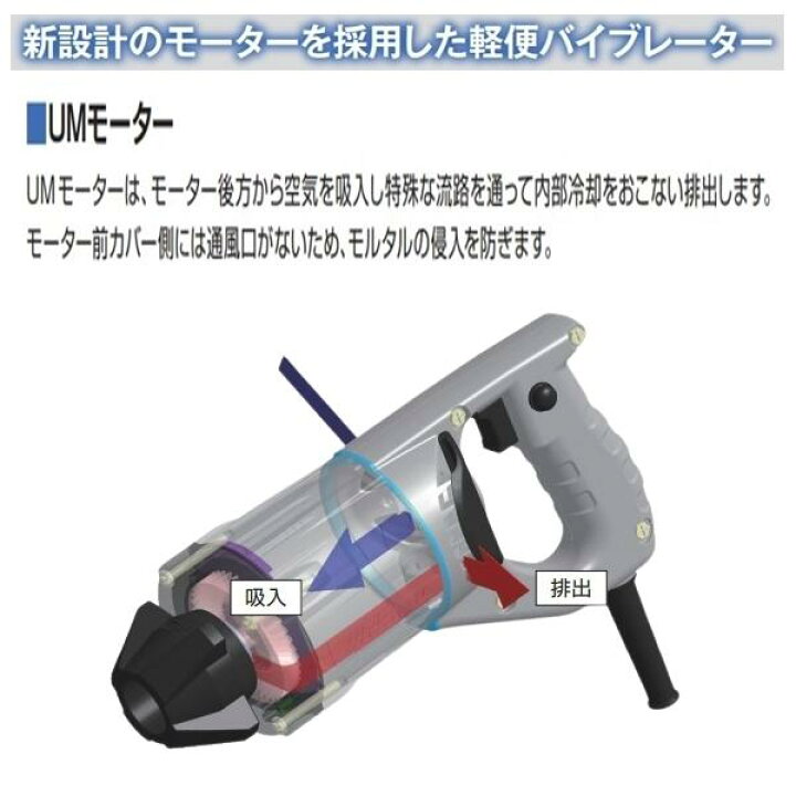 楽天市場】三笠産業 UM軽便バイブレーター UM-F28 1.0m コンクリート 