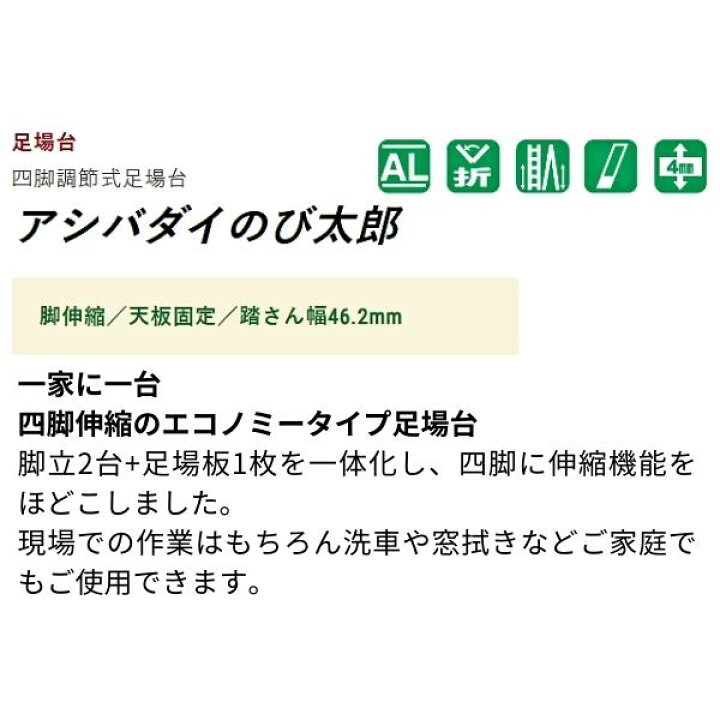楽天市場】ナカオ アシバダイのび太郎 IRN130-10 四脚調節式足場台 IRN 