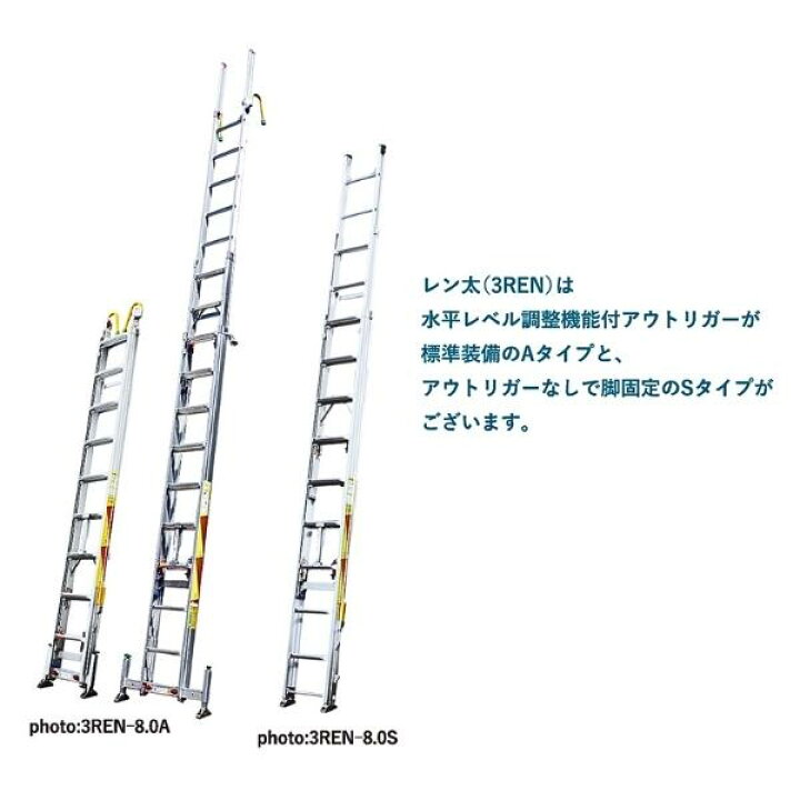 楽天市場】ナカオ 三連伸縮はしご レン太 Sタイプ 3REN-7.0S : 現場にGO
