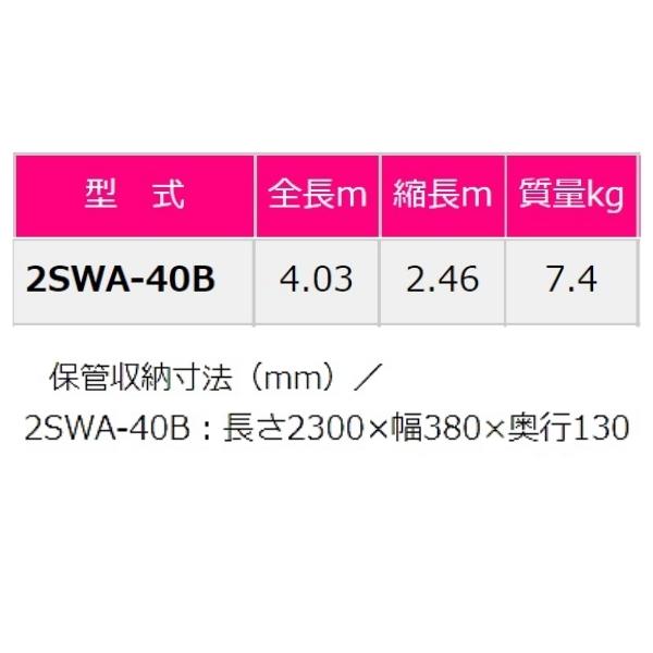 最大82%OFFクーポン プッシュアップ式 2連はしご 2SWA-40B 全長4.03m ピカコーポレーション asakusa.sub.jp