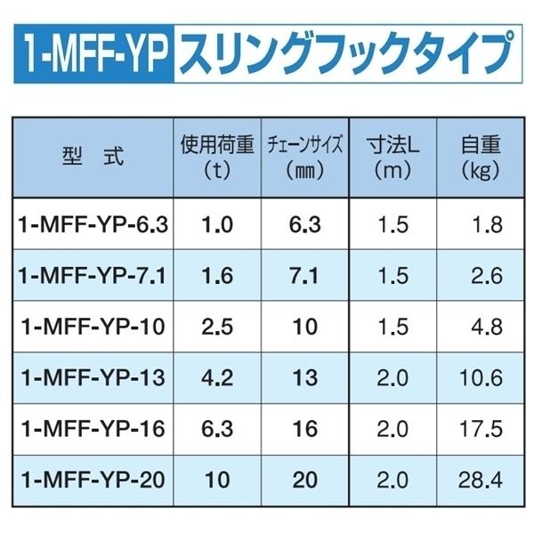 楽天市場】チェーンスリング 1-MFF-YP-13 スリングフック アイタイプ 1