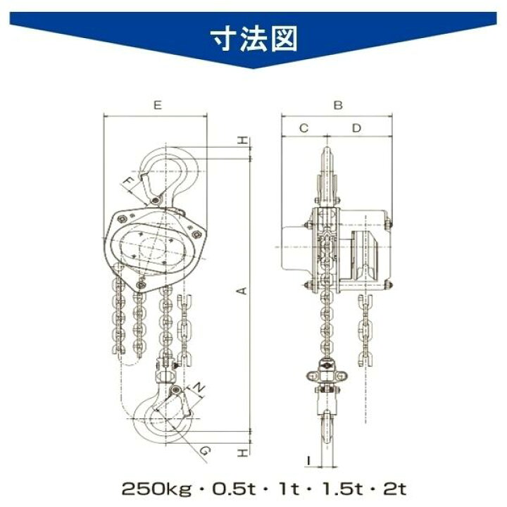 楽天市場】象印チェンブロック C-21型 フック式チェーンブロック C21-2 