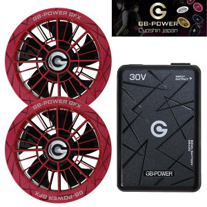 ���M�W���p�� GB-POWER 30V�t�@���Z�b�g GFX-RD(���b�h) + 30V�o�b�e���[Pro GB430-B �u���b�N 93Wh USB-A(5V/3V)�o�� �t�@�������o�͉�