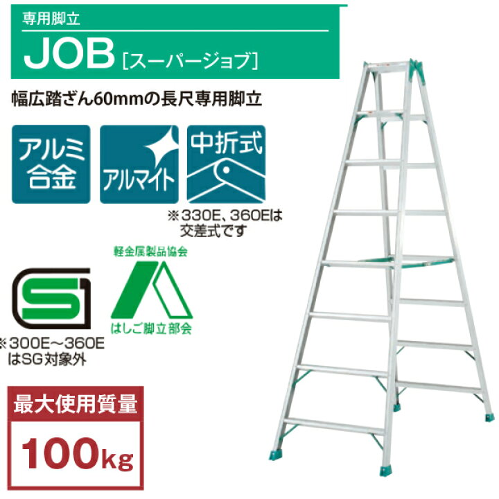 楽天市場】ピカ 専用脚立 JOB （スーパージョブ） JOB-360E 12尺 