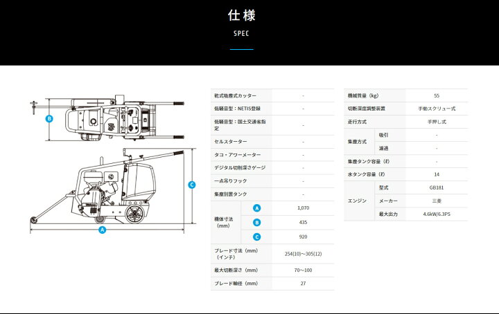 楽天市場】◇三笠産業 ミカサ 湿式コンクリートカッター MCD-K12M 