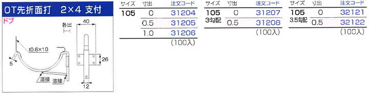 楽天市場】♯ニイガタ製販 樋受金具 面打 SD先折面打 2×4 支付 サイズ 