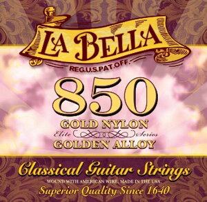 ラベラ/850 Elite Classical ミディアムテンション(Set) LA BELLA Elite series medium tension/gold nylon:golden alloy クラシックギター弦