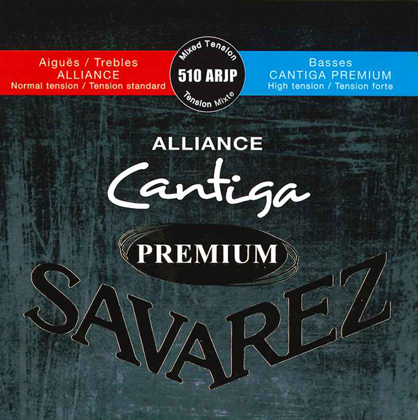 出群 サバレス アリアンス カンティーガ プレミアム510ARJPミックステンション set SAVAREZ Alliance Cantiga  premium SET trebles:Alliance normal tension basses:Cantiga high クラシックギター弦 