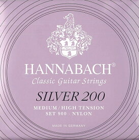 ハナバッハ／シルバー200ミディアム・ハイ(SET) HANNABACH Silver200 medium high tension SET クラシックギター弦