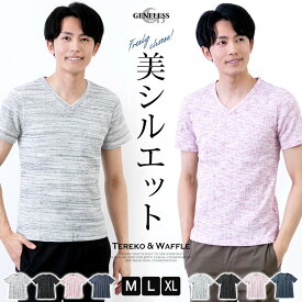 Tシャツ メンズ 半袖 無地 半袖Tシャツ インナー カットソー Vネック タイト tシャツ 黒 グレー シンプル 夏物 夏服 細目 全4色 28410 28411 ジェネレス