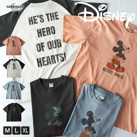 tシャツ メンズ 綿100 大きめ 半袖 ピグメント キャラT ディズニー ミッキー Disney 半袖tシャツ クルーネック トップス シンプル カジュアル 無地 夏 春 全4色 5277-2807 ジェネレス