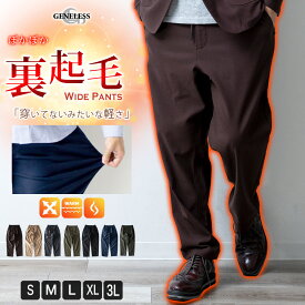 ワイドパンツ メンズ 裏起毛 ストレッチ 暖かい レギパン 軽量 ゆったり ワイド パンツ 伸縮性 防寒 秋冬 ボトム シンプル 無地 イージーパンツ あったかい 太め バギーパンツ 裏起毛パンツ 全7色 5410-7304 ジェネレス