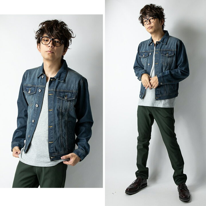 楽天市場 ジージャン メンズ デニムジャケット Gジャン 大きいサイズ デニム ジャケット M L Ll Xl 秋 秋服 バーゲン 全4色 メンズファッション Geneless